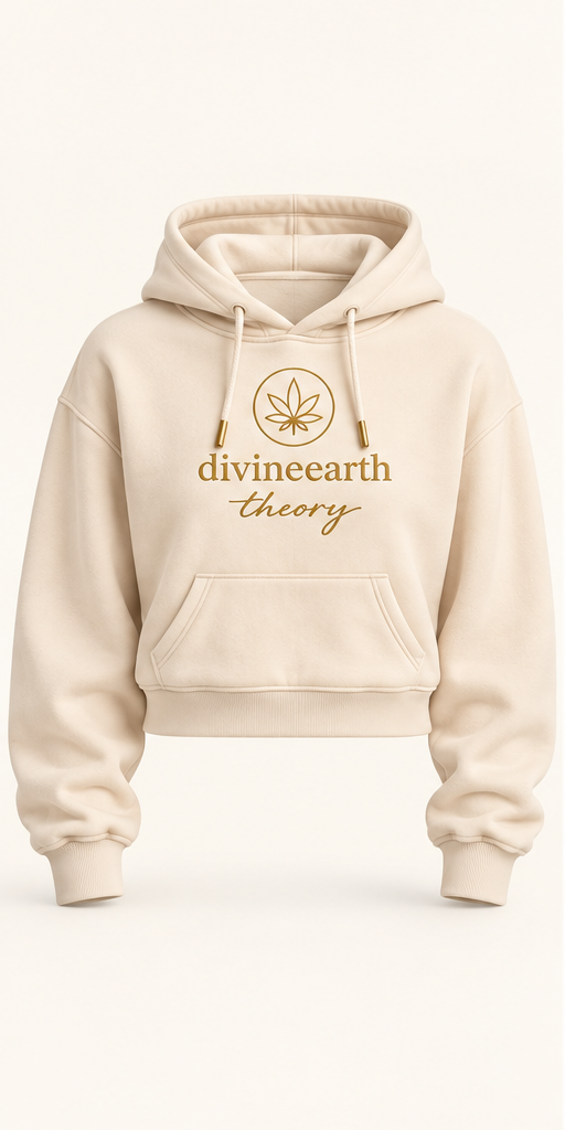 Cream Cropped Hoodie — front view