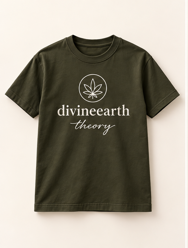 Deep Olive Classic Full-Logo Tee — front view